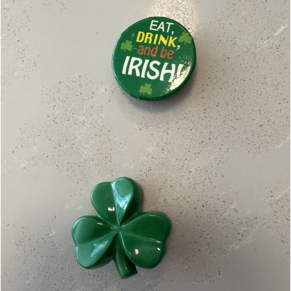Vintage Hallmark St Patrick's Day Pin Lot Shamrock Eat Drink‎ Be Irish